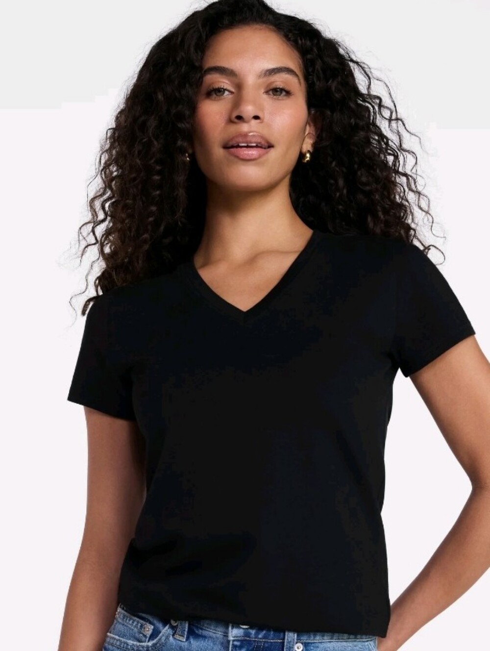 New Time and Tru Womens  Short Sleeve Fitted Tees - White & Black